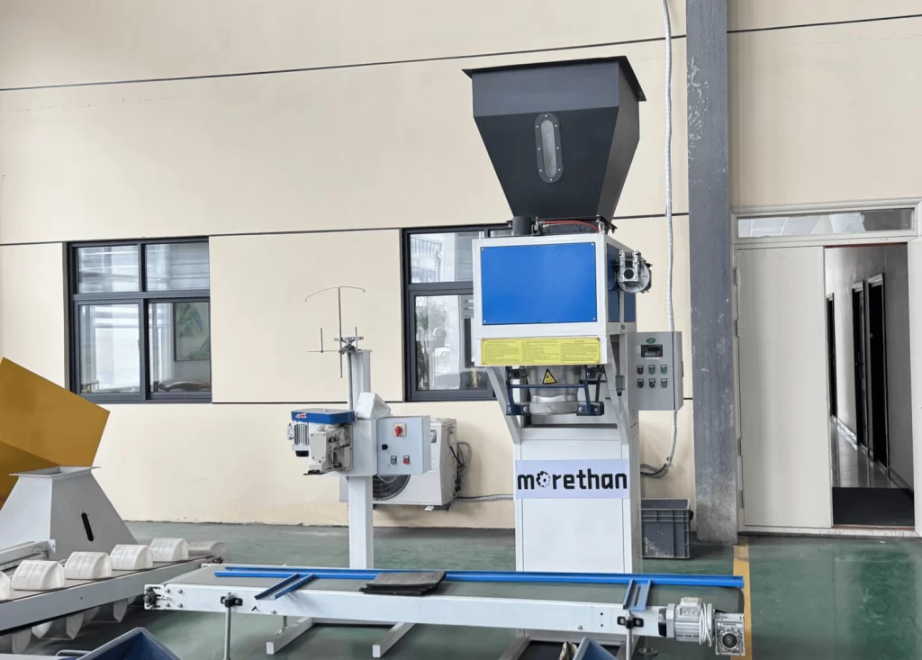 Automatic feed pellet packing machine, factory workshop view