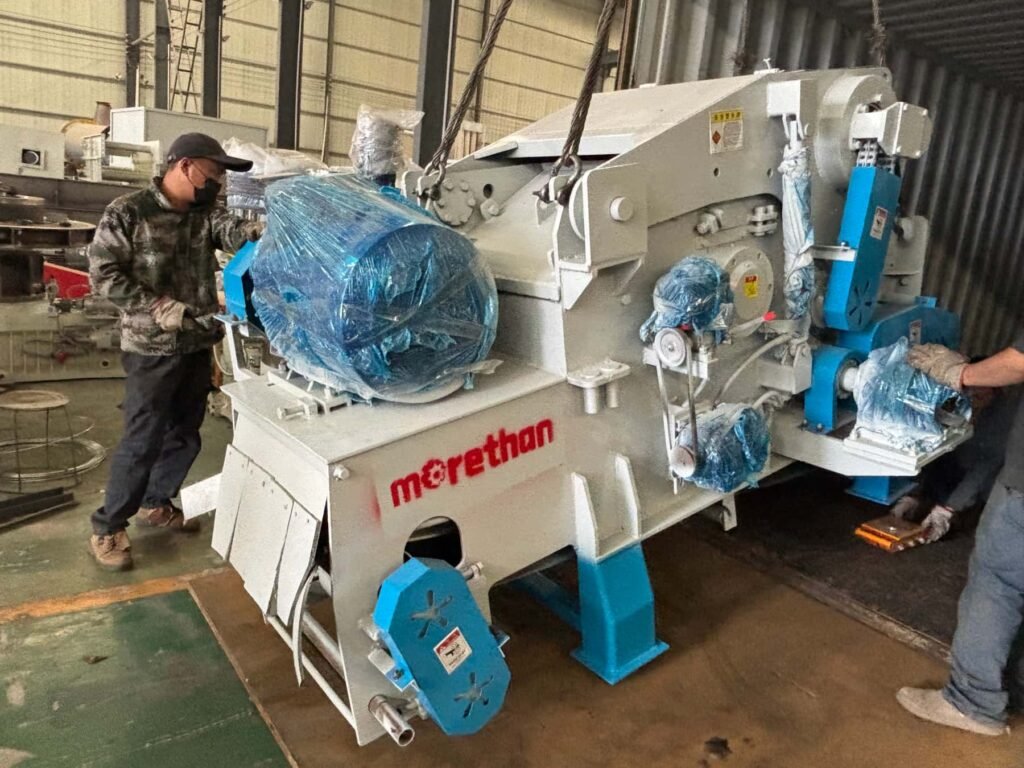 Morethan wood crusher packed for overseas shipment