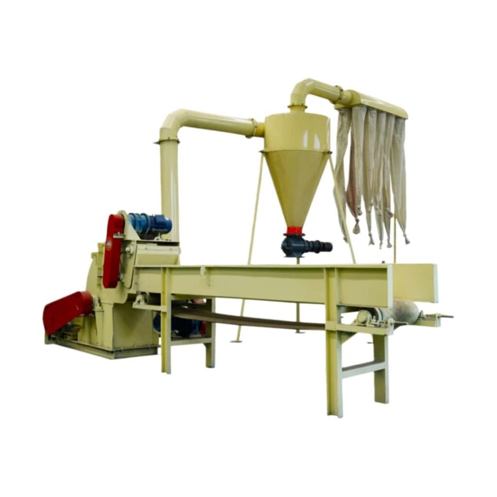 Forced Feed Wood Crusher with Dust Removal System Wood Powder Making Machine