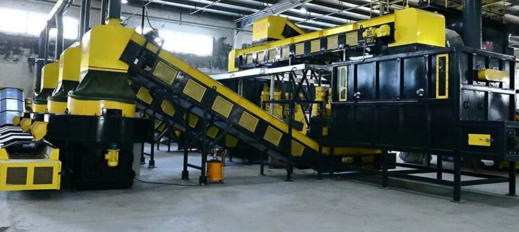 RDF briquetting complete production line, equipment for converting municipal solid waste into refuse derived fuel blocks