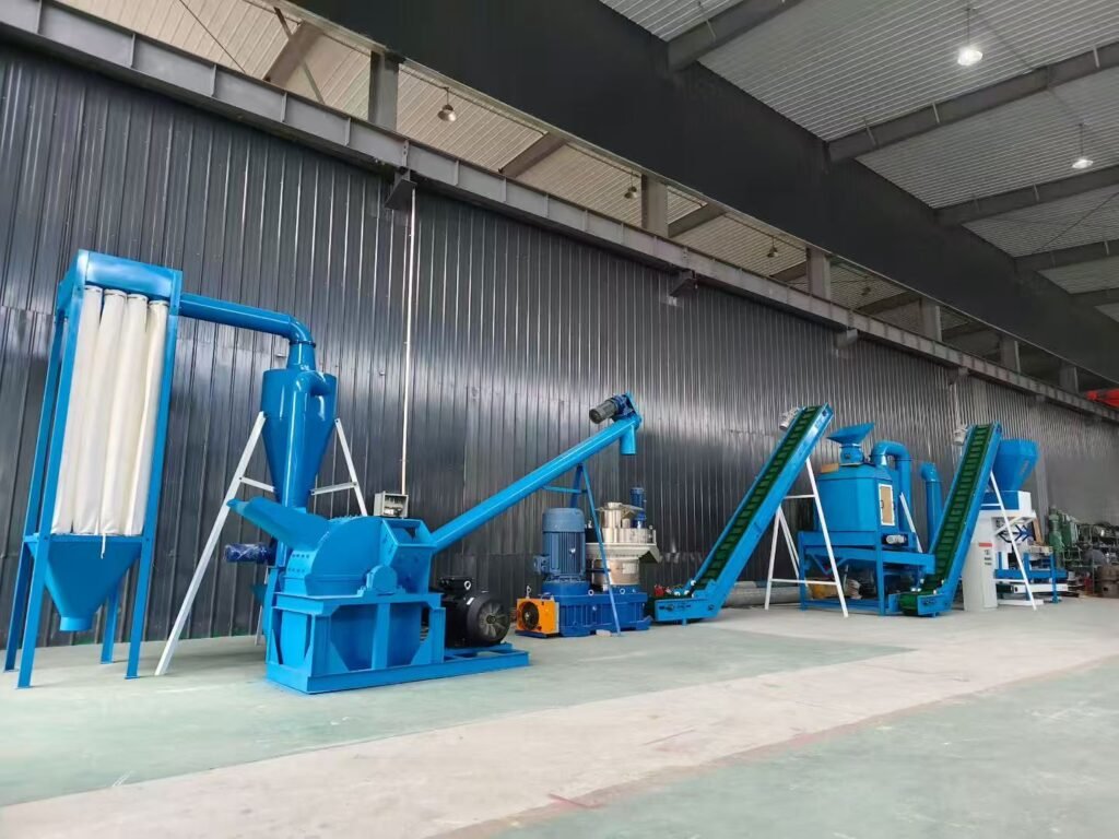 Small complete small‑scale biomass pellet plant production line