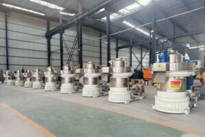 Vertical biomass pellet mills factory exhibition area