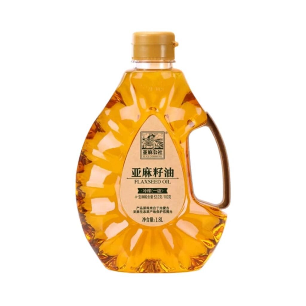 Commercial finished bottled cold pressed oil vs refined edible oil sample display