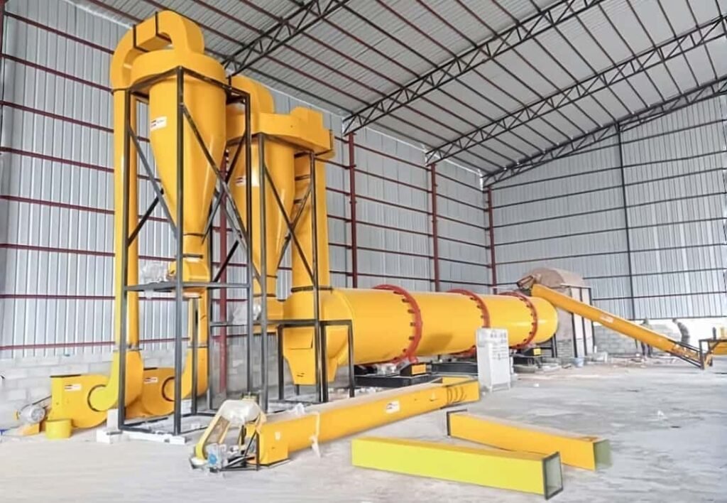 Rotary dryer on-site working, industrial drying production line